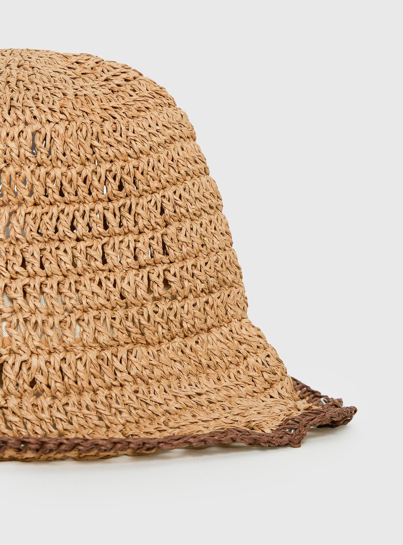 Kindall Straw Bucket Hat Tan